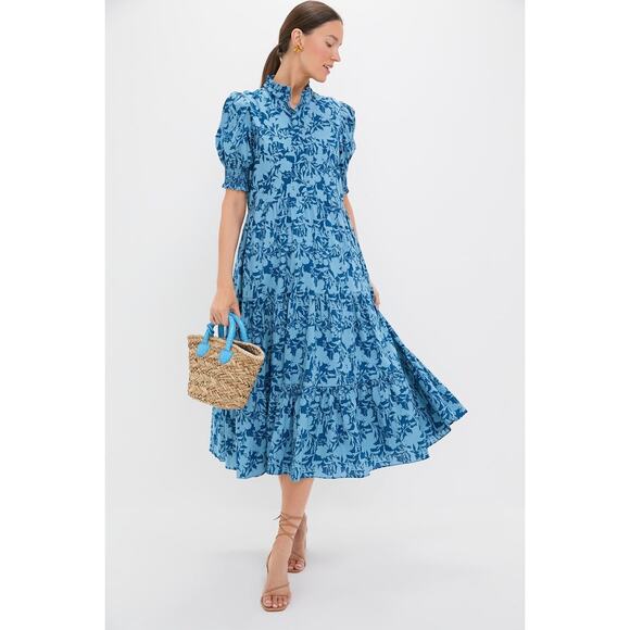 HYACINTH HOUSE Steel Blue Floral Bennett Maxi Dress Size M NWT - Picture 7 of 8